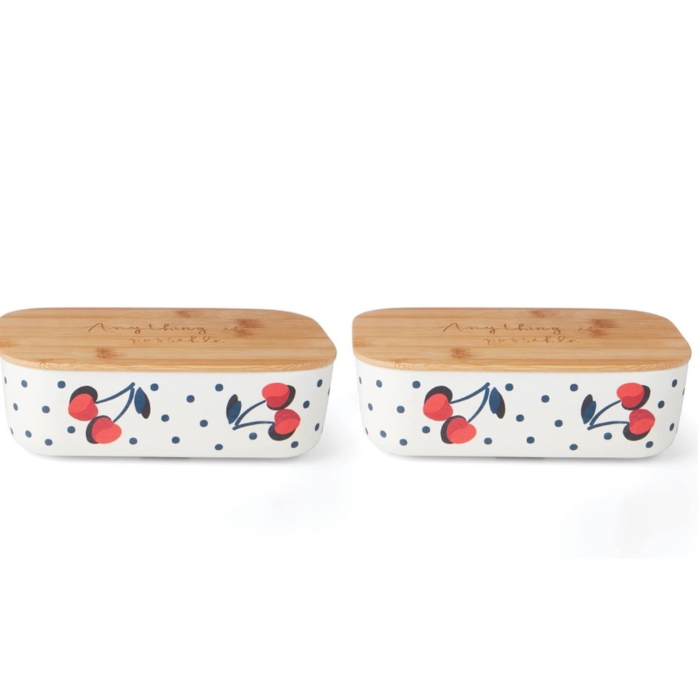 Price Firm - KATE SPADE Cherry Print Container (Set of 2) - Picture 6 of 14